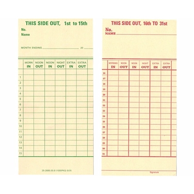 FORM 25-2685-00-8 Time Cards