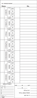 FORM 3826R-2 Time Cards