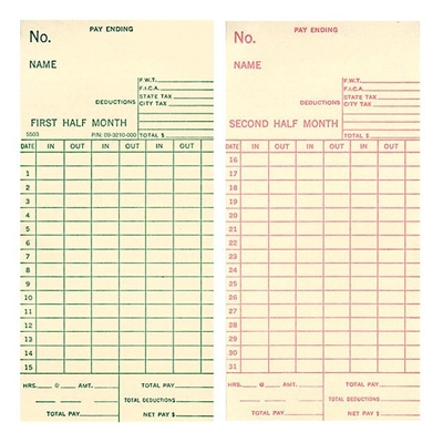 FORM 5503 Time Cards