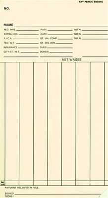 FORM 700091 Time Cards