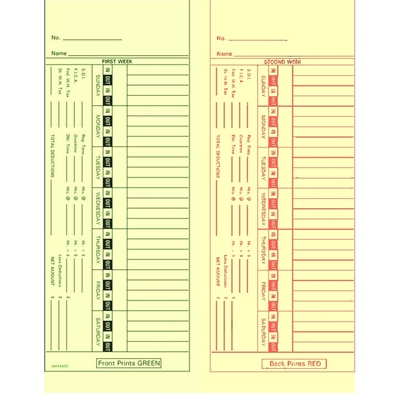 FORM AMA5400 Time Cards