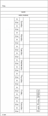 FORM K1491-2 Time Cards